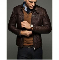 Biker Brown Leather Jacket