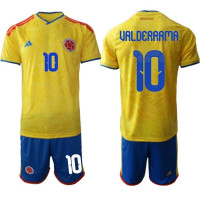 Stitched Colombia Soccer #10 Carlos Valderrama 2026 World Cup Home Yellow Jersey Suit