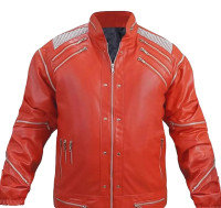 halloween beatit red leather jacket