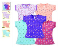 Baby Girls 100% Cotton Regular Fit Half Sleeve Tops Pack of 5