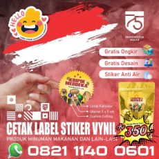 Label Stiker Print Makanan Minuman